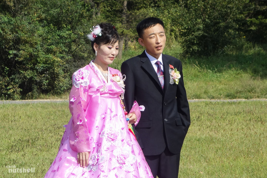  This couple were having their wedding day photos taken at the Pyongyang Botanical Gardens. The bride, groom and family included us in some photos. We weren’t exactly dressed for the occasion but I can’t imagine many North Korean weddings have had foreigner attendees, so they likely acquired some bragging rights today, as did we.