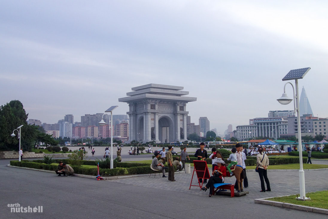  With this scene in Pyongyang, you could almost forget you were in North Korea. Note also the solar panels on the street lights.