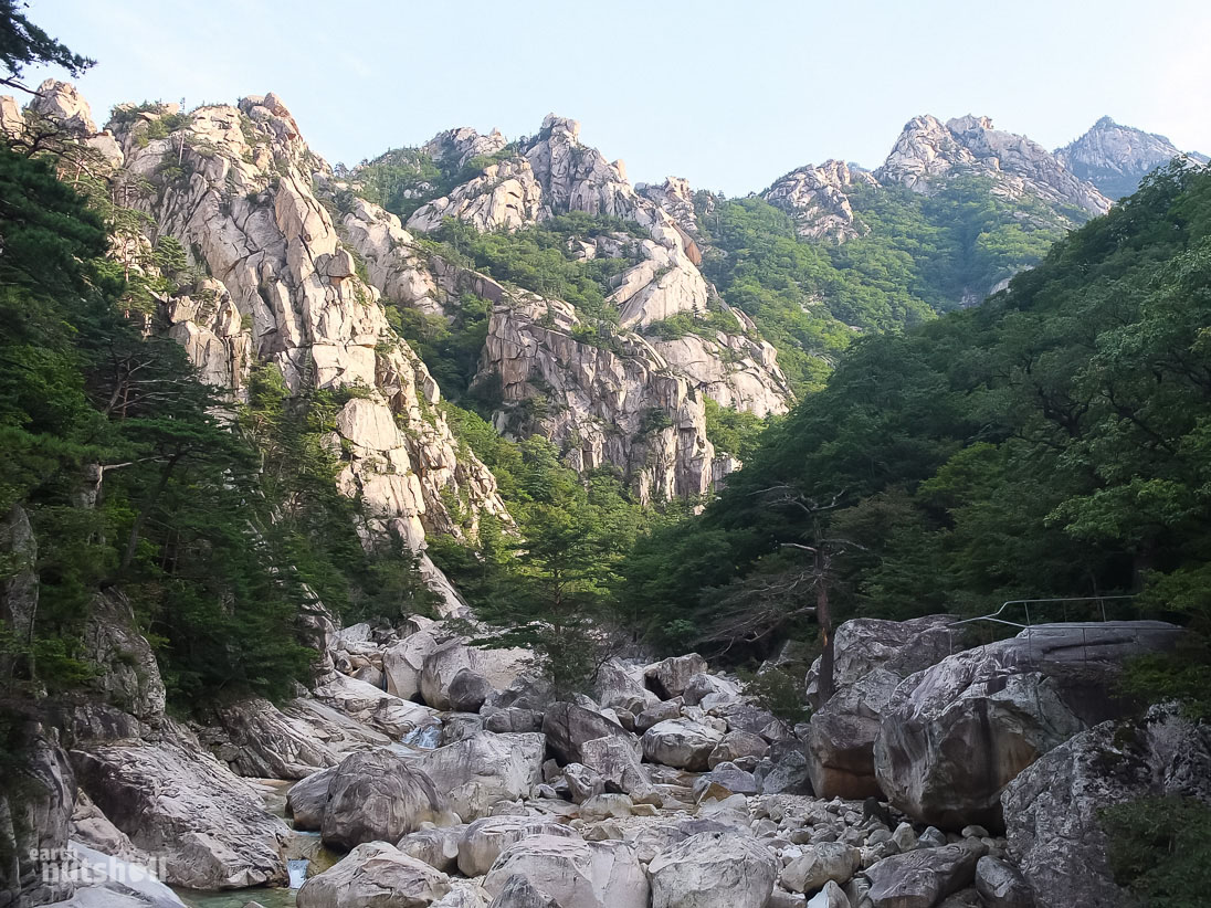  Mount Kumgang (Kumgangsan) is known for its exclusive scenic beauty found nowhere else in North Korea. We did some hiking here to reach Kuryong Falls. It’s quite close to the border with South Korea on the south east coast. Once upon a time, South Korean tourists were permitted to visit this region of North Korea on short tours across the DMZ and it’s noticeably sterile of propaganda.