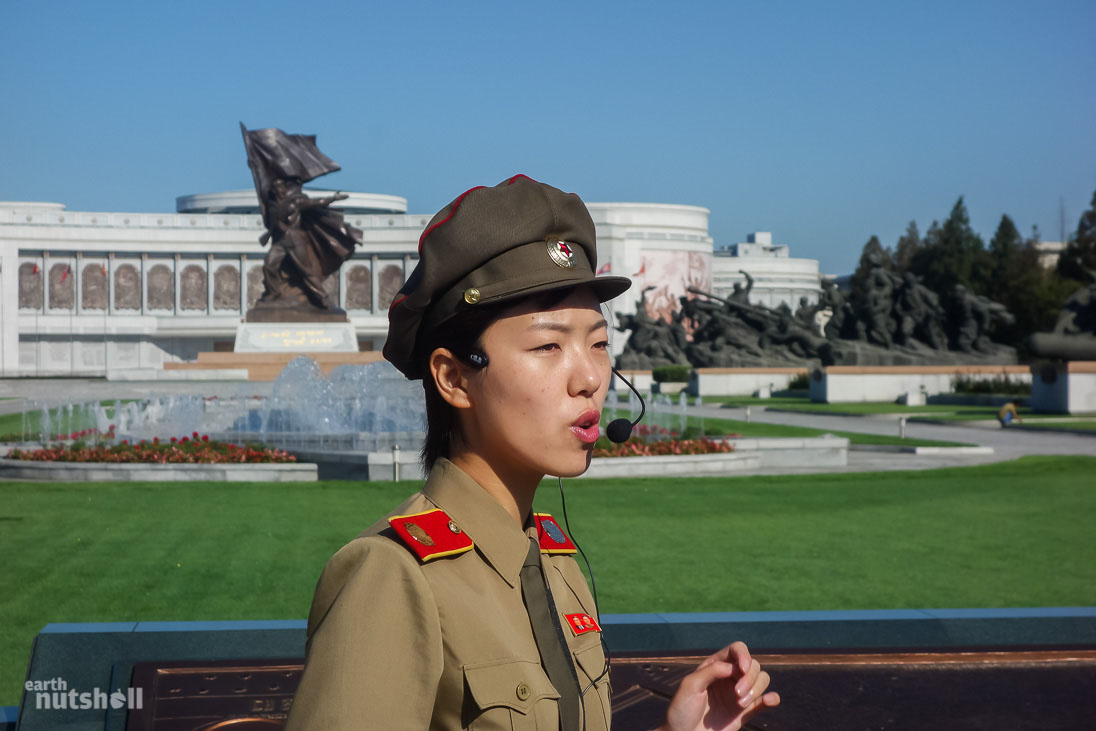 A local guide giving us a recap on the Korean War from the North Korean perspective, a version of events often discredited or unheard. These perfectly manicured gardens serve as the gateway to the ‘Victorious Fatherland Liberation War Museum’.