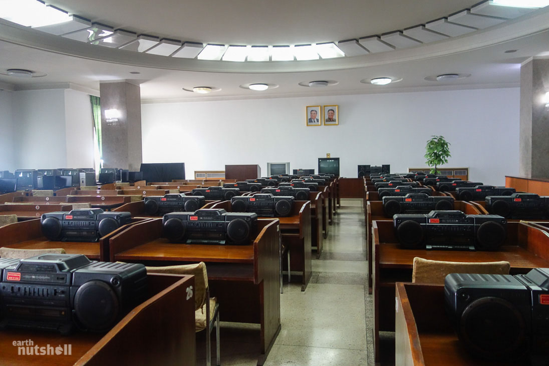 Music Appreciation Room. That’s what the sign said on the door. Photo taken inside the Grand Peoples Study House, Pyongyang.