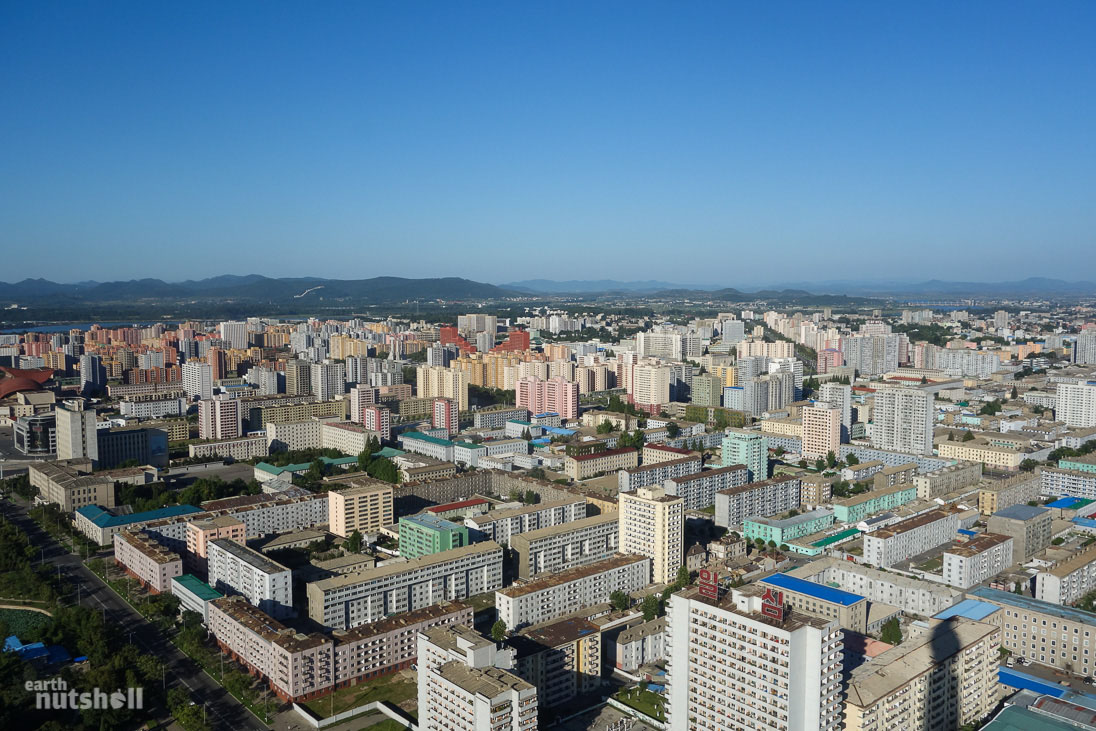  Pyongyang appears to be pieced together like colourful lego from a distance.