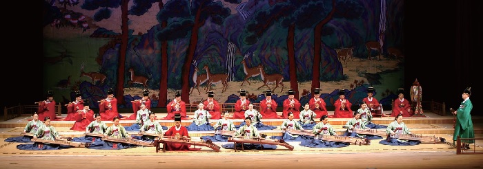 Performance of Yeomillak (“Joy of the People”) court music composed during the reign of King Sejong in the 15th century