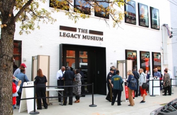 The 11,000-square-foot museum is built on the site of a former warehouse where enslaved Black people were imprisoned